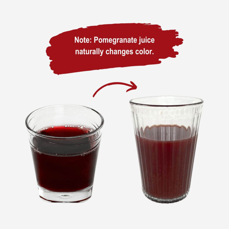 pure organic pomegranate juice in glass