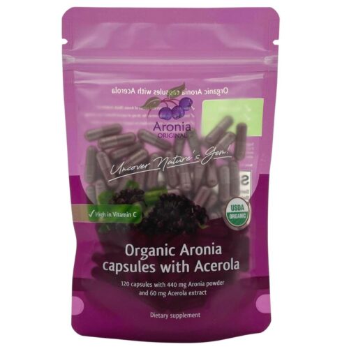 Organic Aronia supplement with Acerola, 120 capsules